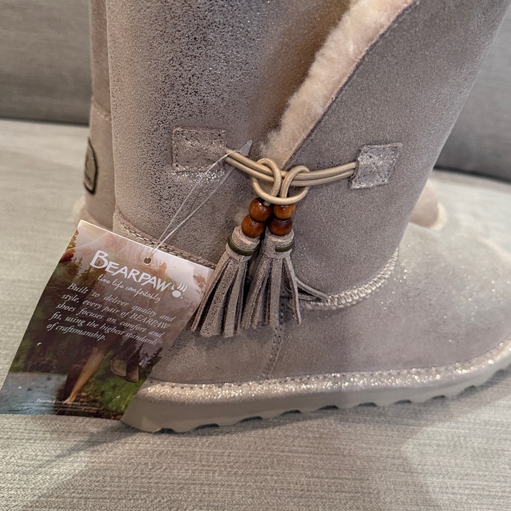 BearPawGold  Suede Tassel Boots